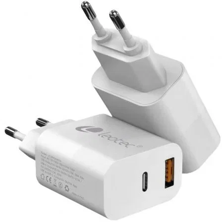 Leotec Cargador de Pared 20W USB-C PD + USB-A Blanco LECSPH20W2W2 Leotec Cargador de Pared 20W USB-C PD + USB-A Blanco LECSPH20W2W2